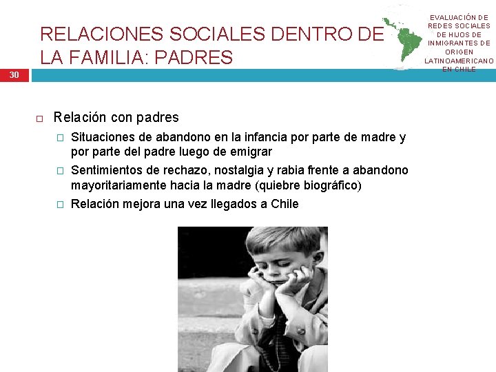RELACIONES SOCIALES DENTRO DE LA FAMILIA: PADRES 30 Relación con padres � Situaciones de