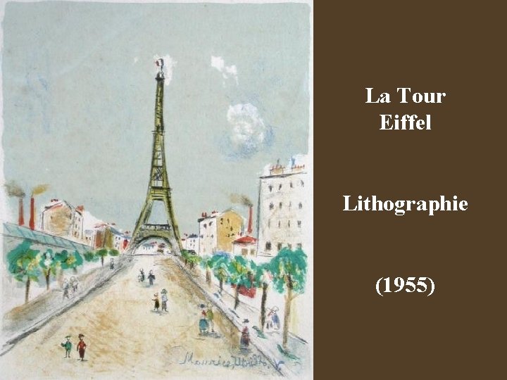 La Tour Eiffel Lithographie (1955) 