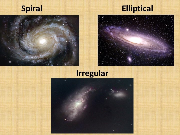 Spiral Elliptical Irregular 