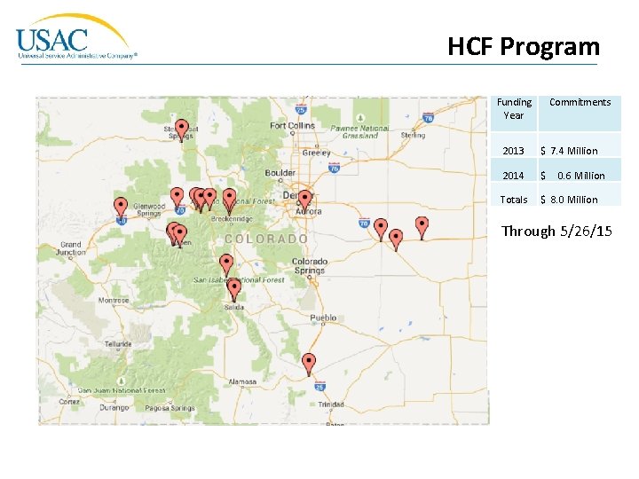 HCF Program Funding Year Commitments 2013 $ 7. 4 Million 2014 $ Totals $