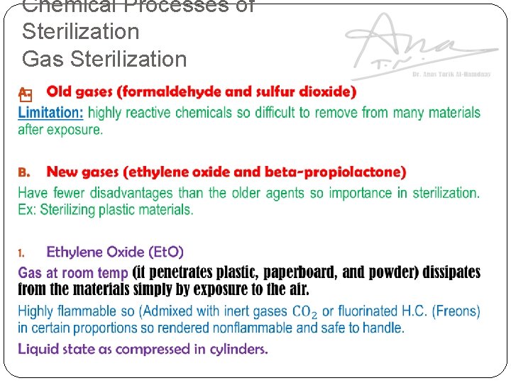 Chemical Processes of Sterilization Gas Sterilization � 