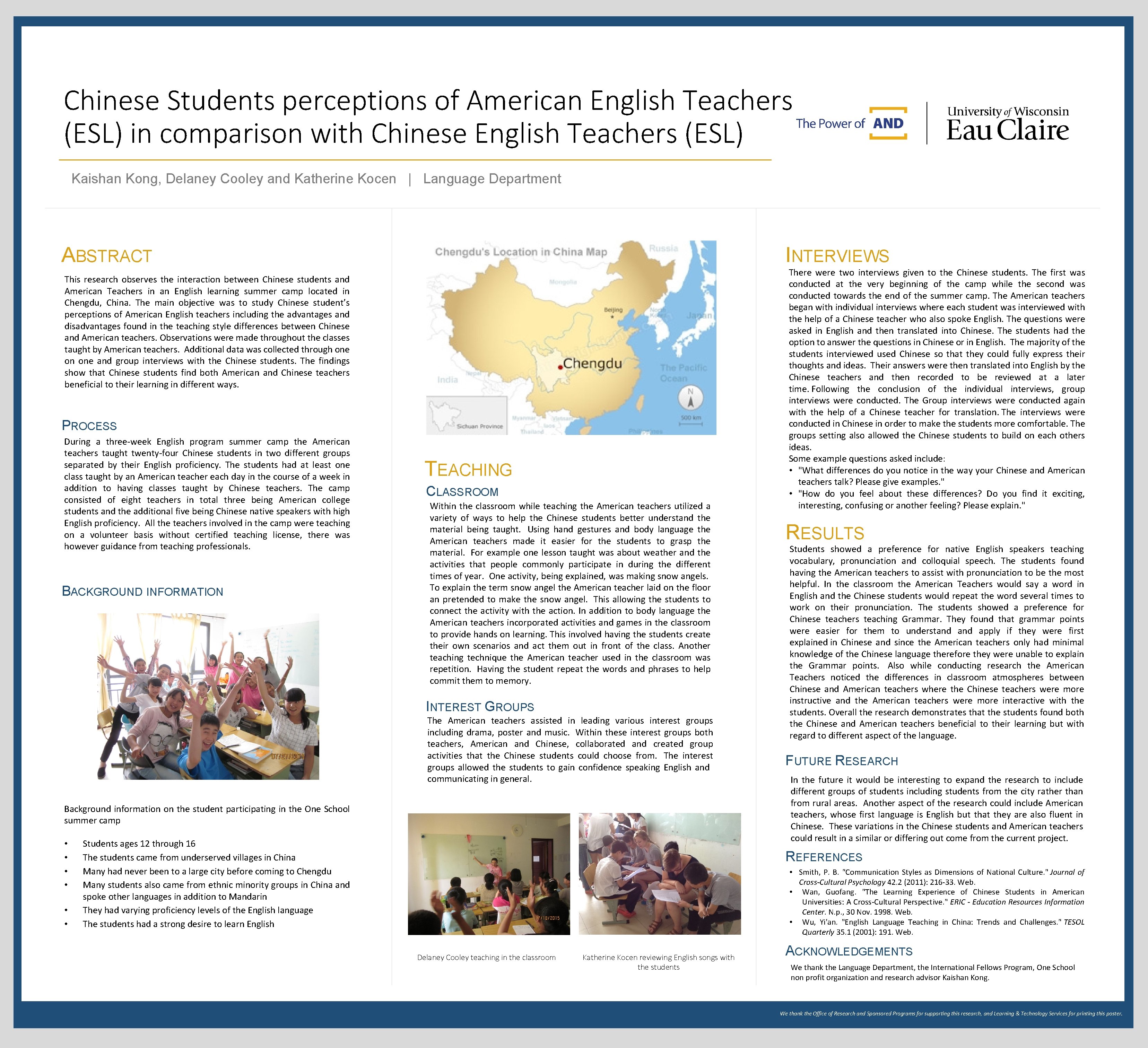 Chinese Students perceptions of American English Teachers ESL