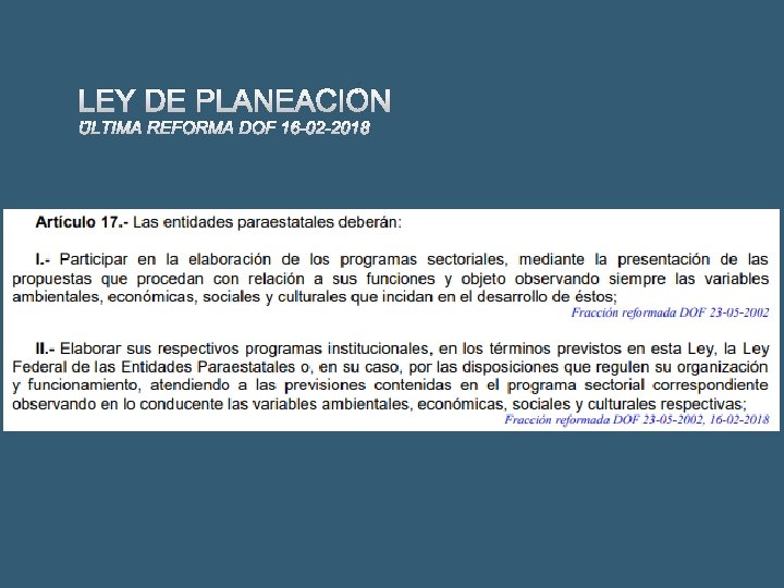 LEY DE PLANEACIÓN ÚLTIMA REFORMA DOF 16 -02 -2018 