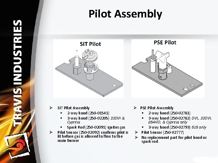 Pilot Assembly Ø Ø SIT Pilot Assembly § 2 -way hood (250 -01541) §