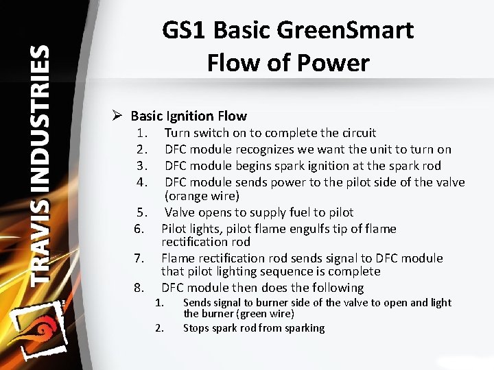 GS 1 Basic Green. Smart Flow of Power Ø Basic Ignition Flow 1. 2.