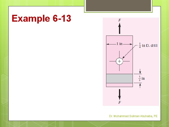 Example 6 -13 Dr. Mohammad Suliman Abuhaiba, PE 