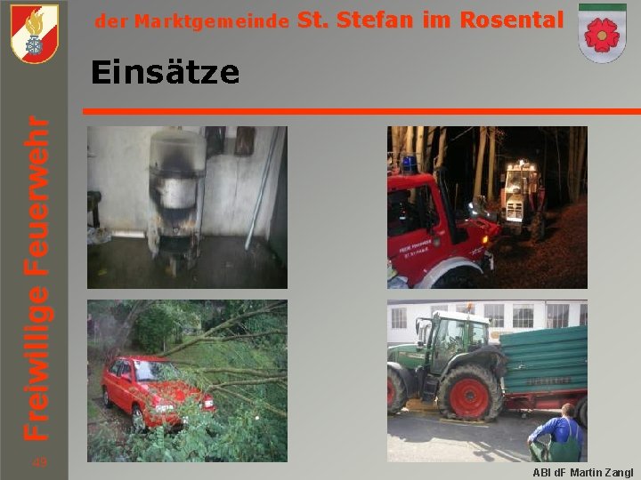 der Marktgemeinde St. Stefan im Rosental Freiwillige Feuerwehr Einsätze 49 ABI d. F Martin