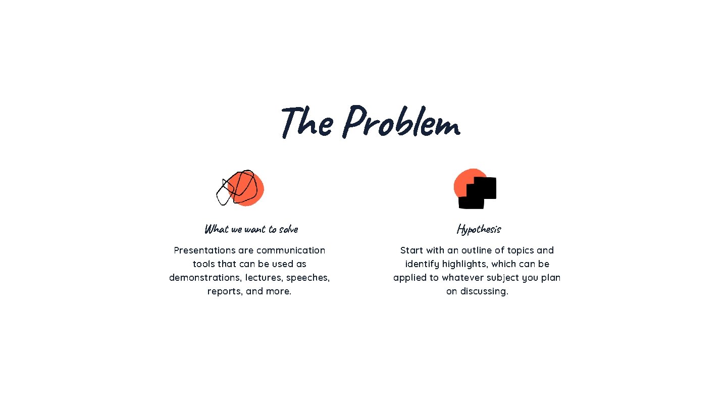 The Problem What we want to solve Hypothesis Presentations are communication tools that can The Problem What we want to solve Hypothesis Presentations are communication tools that can