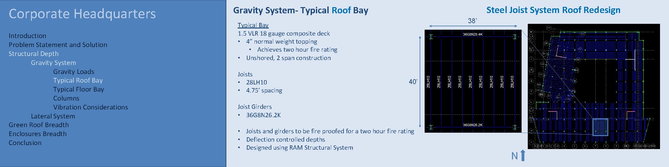 Corporate Headquarters Introduction Problem Statement and Solution Structural Depth Gravity System Gravity Loads Typical