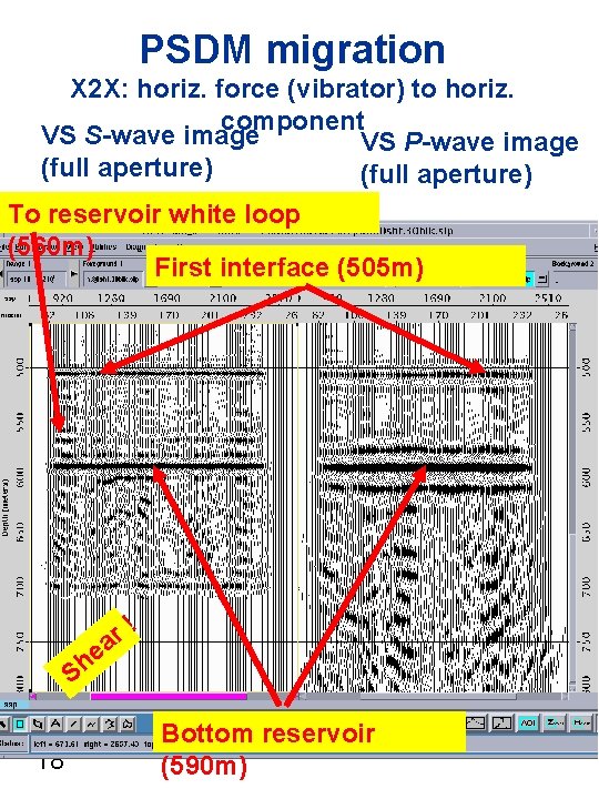 PSDM migration X 2 X: horiz. force (vibrator) to horiz. component VS S-wave image