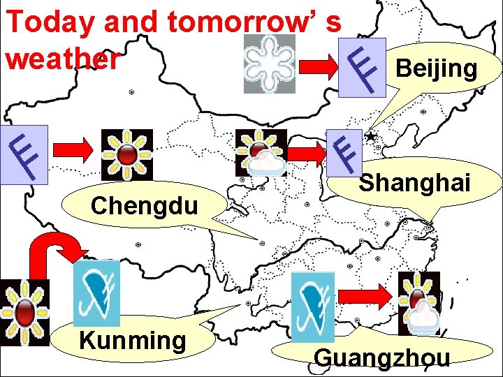 Today and tomorrow’ s weather Chengdu Kunming Beijing Shanghai Guangzhou 