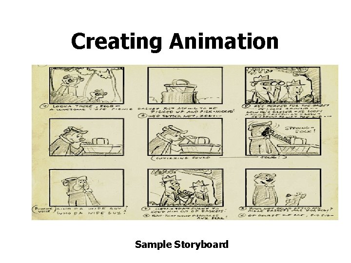 Creating Animation Sample Storyboard 