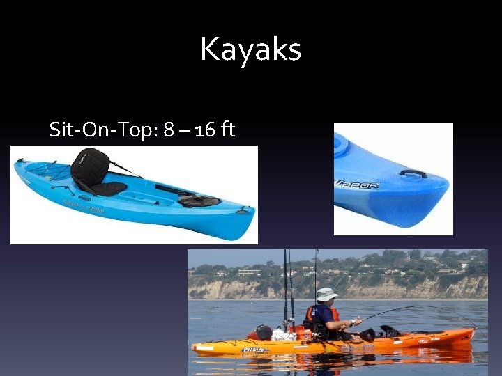 Kayaks Sit-On-Top: 8 – 16 ft Kayaks Sit-On-Top: 8 – 16 ft