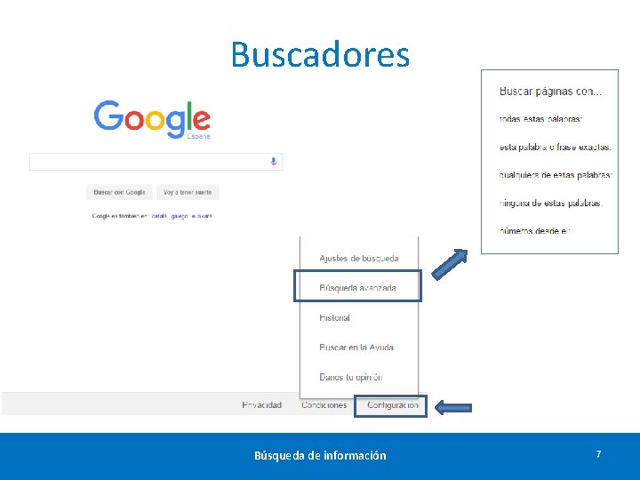 Buscadores Búsqueda de información 7 