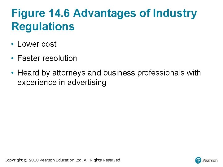 Figure 14. 6 Advantages of Industry Regulations • Lower cost • Faster resolution •