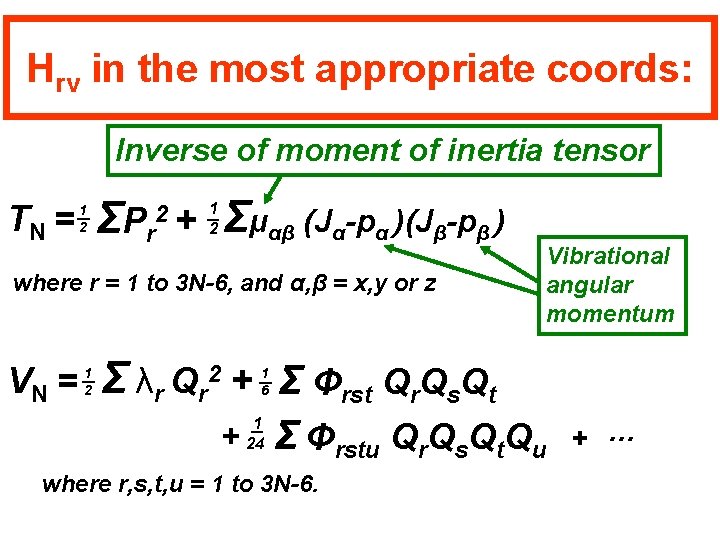 Hrv in the most appropriate coords: Inverse of moment of inertia tensor TN =