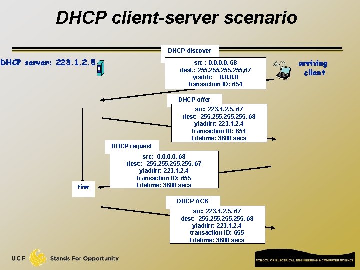 DHCP client-server scenario DHCP discover DHCP server: 223. 1. 2. 5 src : 0.