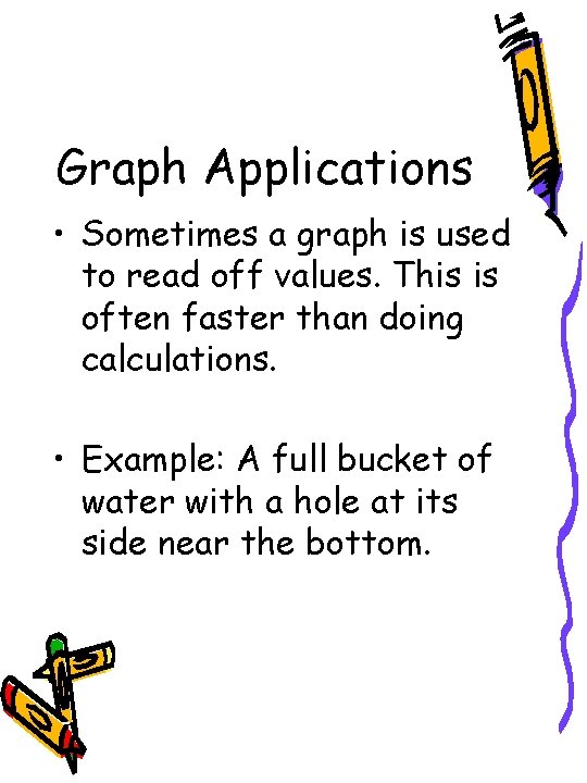 Graph Applications • Sometimes a graph is used to read off values. This is