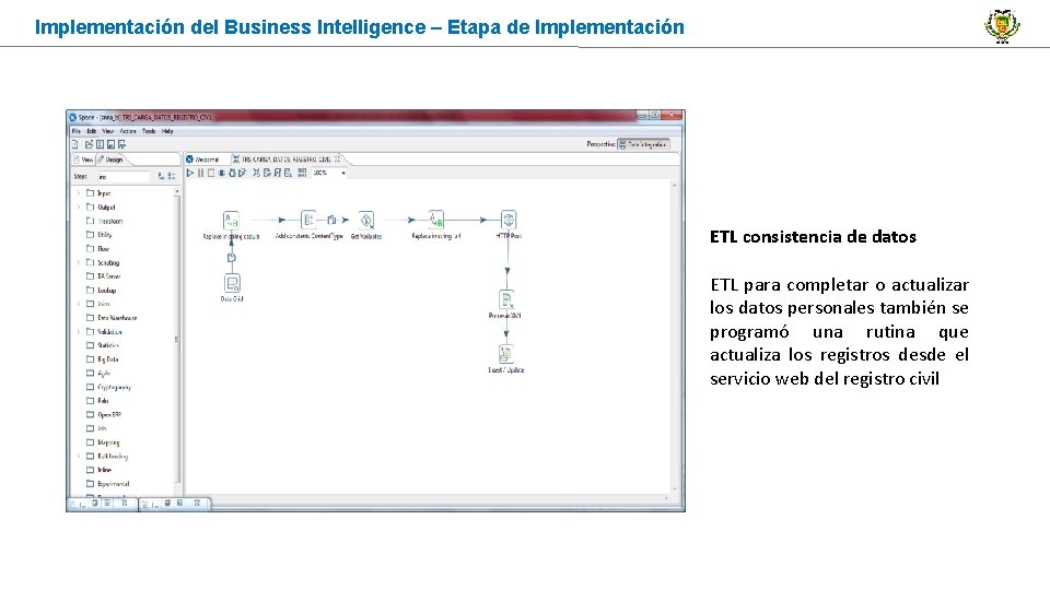 Implementación del Business Intelligence – Etapa de Implementación ETL consistencia de datos ETL para