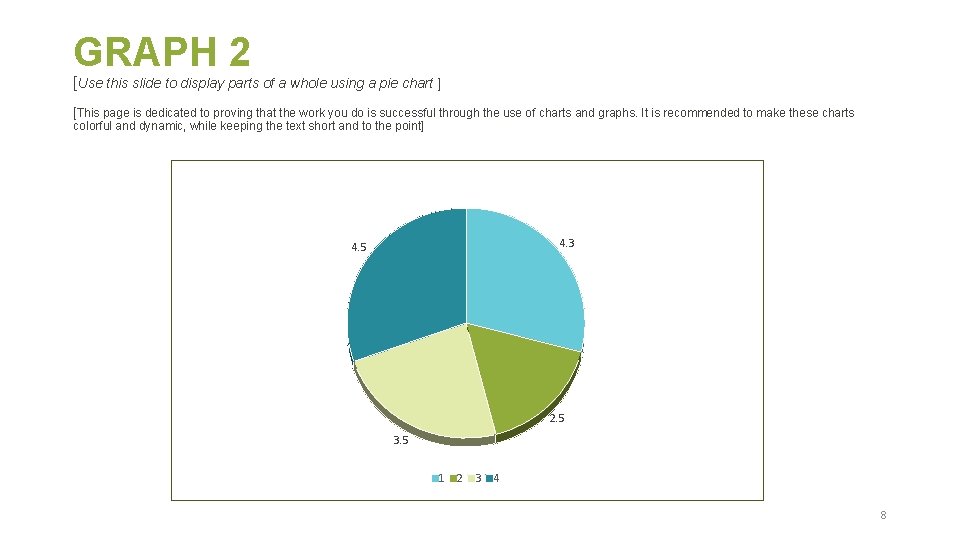 GRAPH 2 [Use this slide to display parts of a whole using a pie