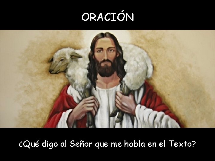 ORACIÓN ¿Qué digo al Señor que me habla en el Texto? 