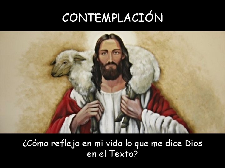 CONTEMPLACIÓN ¿Cómo reflejo en mi vida lo que me dice Dios en el Texto?