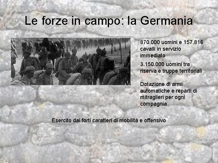 Le forze in campo: la Germania 870. 000 uomini e 157. 816 cavalli in