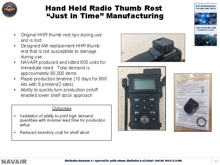 Hand Held Radio Thumb Rest “Just in Time” Manufacturing • • • Original HHR