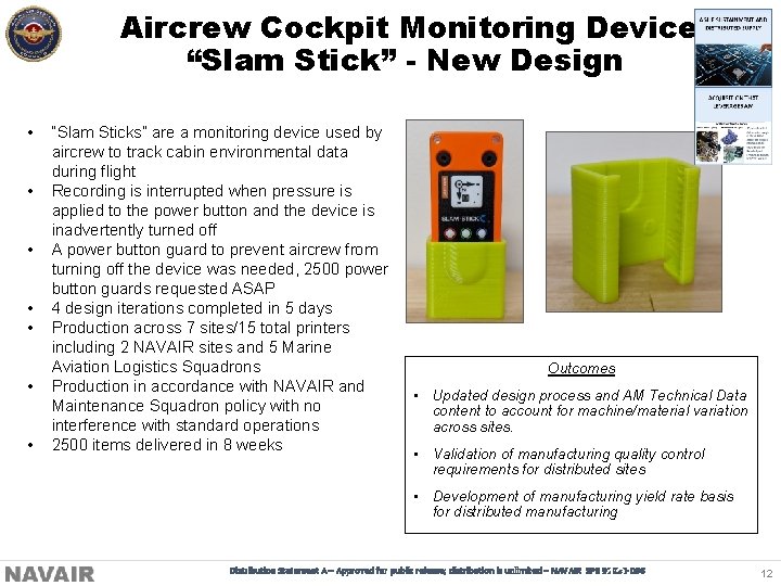 Aircrew Cockpit Monitoring Device “Slam Stick” - New Design • • “Slam Sticks” are