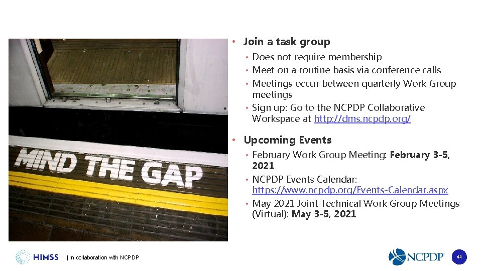 An Evolution in Standards Supporting Specialty Medication Workflow • Join a task group •