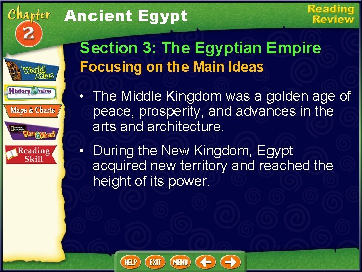 Ancient Egypt Section 3: The Egyptian Empire Focusing on the Main Ideas • The
