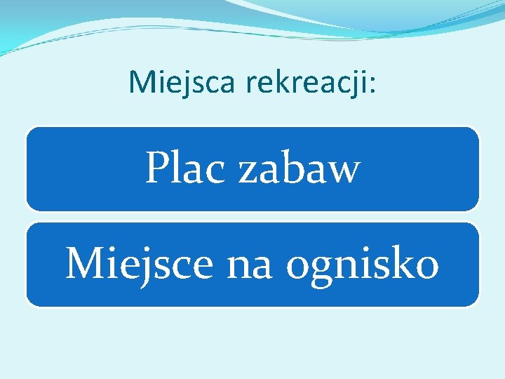 Miejsca rekreacji: Plac zabaw Miejsce na ognisko 