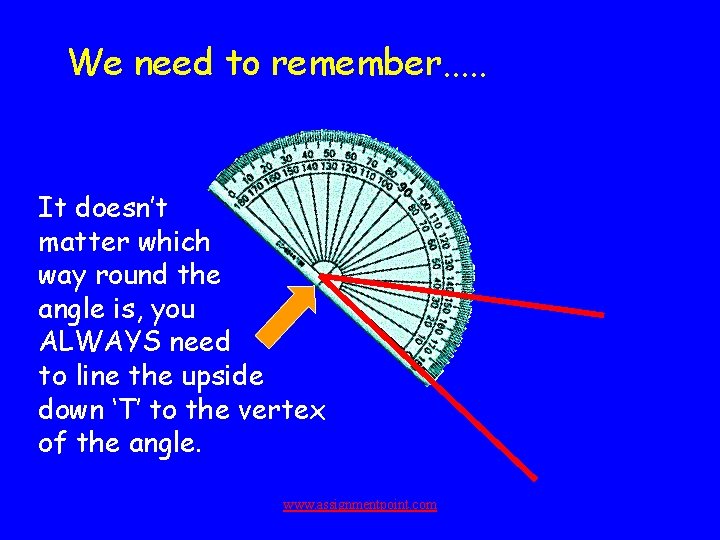 We need to remember. . . It doesn’t matter which way round the angle