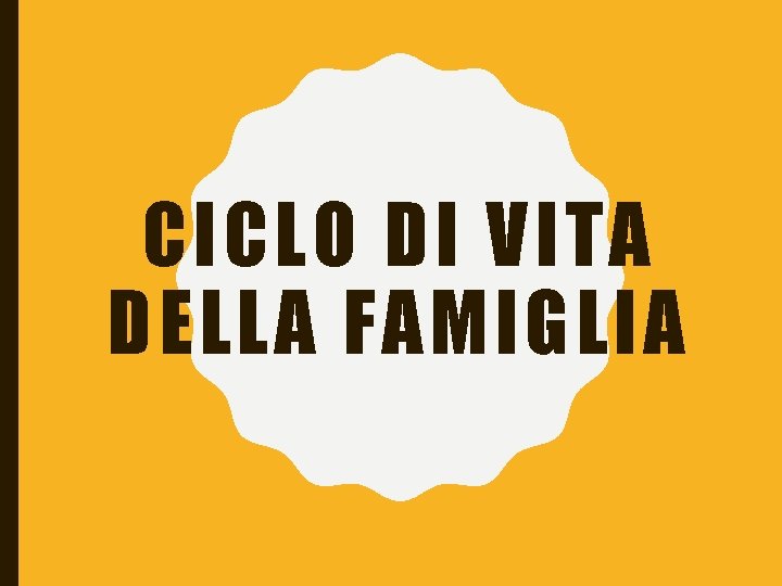 CICLO DI VITA DELLA FAMIGLIA 