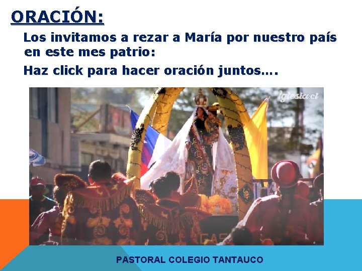 ORACIÓN: Los invitamos a rezar a María por nuestro país en este mes patrio: