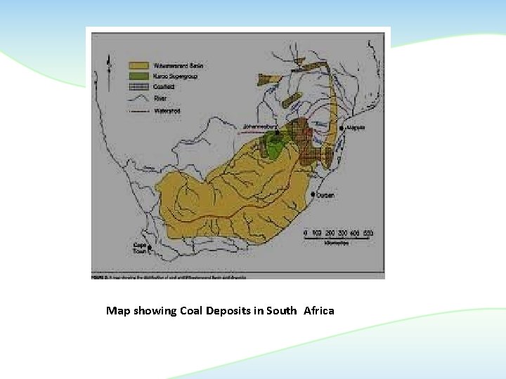 Map showing Coal Deposits in South Africa Map showing Coal Deposits in South Africa