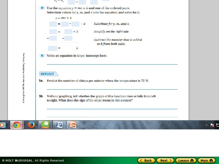 Using Slopes and Intercepts 