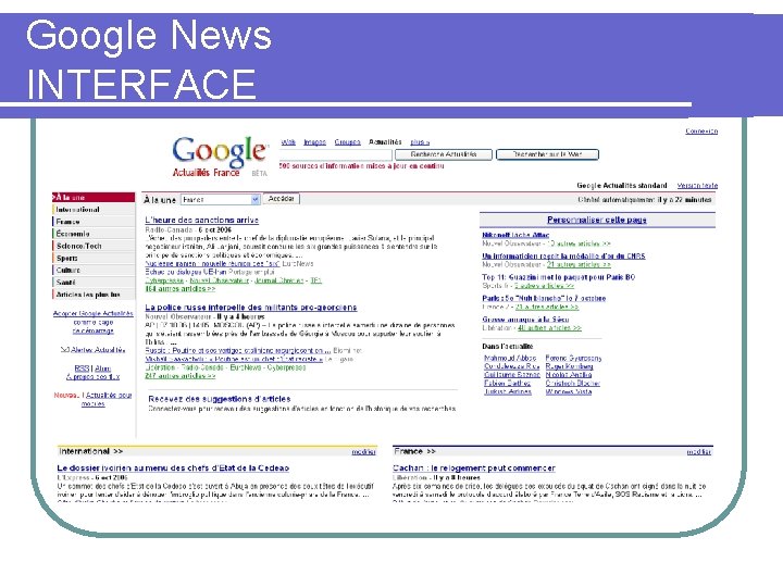 Google News INTERFACE 
