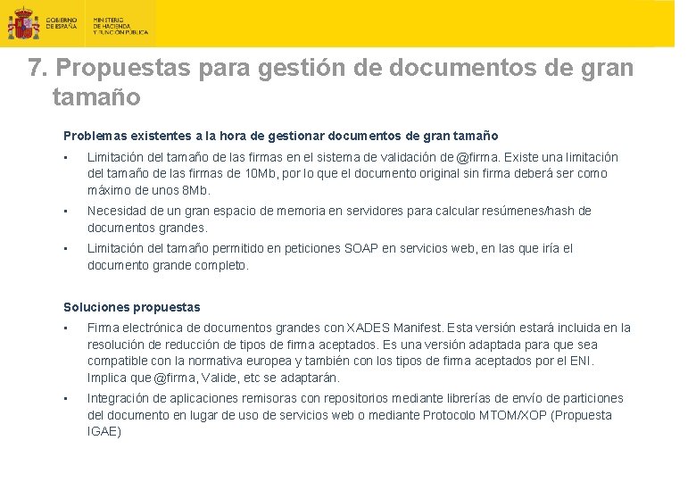 7. Propuestas para gestión de documentos de gran tamaño Problemas existentes a la hora