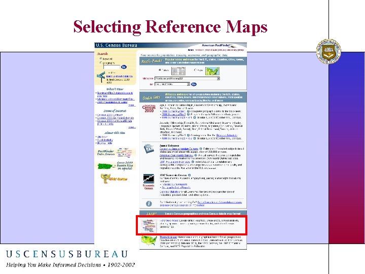 Selecting Reference Maps Selecting Reference Maps