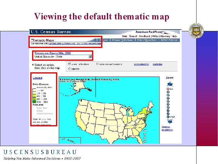 Viewing the default thematic map 