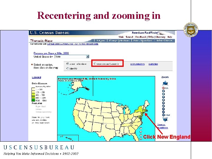 Recentering and zooming in Click New England 