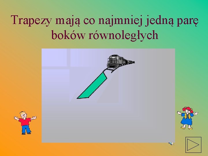 Trapezy mają co najmniej jedną parę boków równoległych 