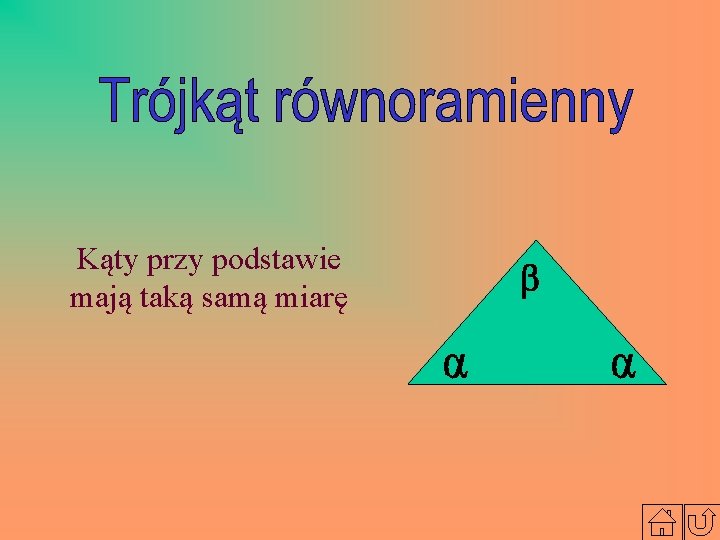 Kąty przy podstawie mają taką samą miarę 