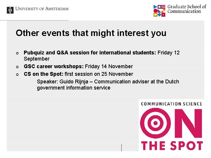 Other events that might interest you ¢ ¢ ¢ Pubquiz and Q&A session for