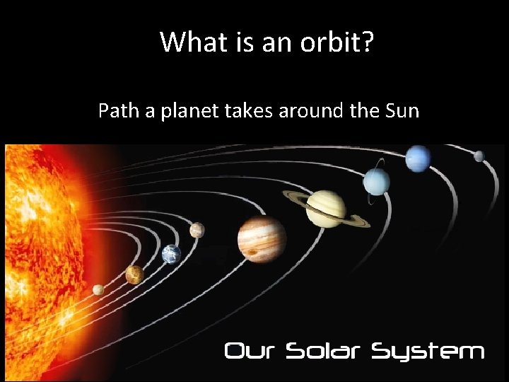 Orbit Def The Solar System Unit D Chapter 1 Name