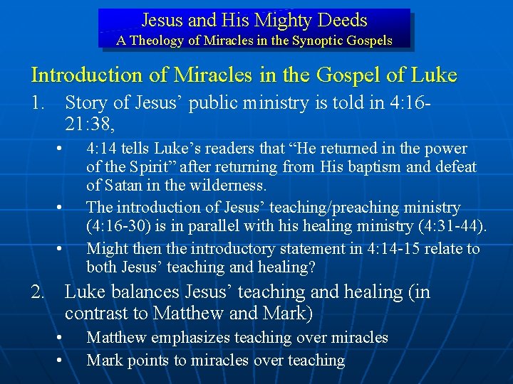 Jesus and His Mighty Deeds A Theology of Miracles in the Synoptic Gospels Introduction