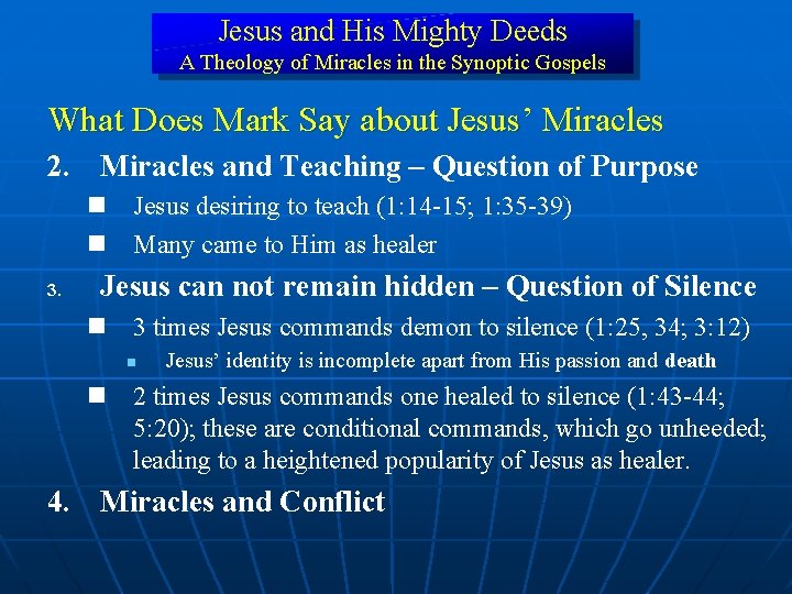 Jesus and His Mighty Deeds A Theology of Miracles in the Synoptic Gospels What