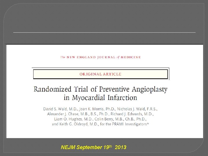 NEJM September 19 th 2013 