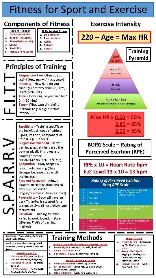 Fitness for Sport and Exercise Components of Fitness 1. 2. 3. 4. 5. 6.